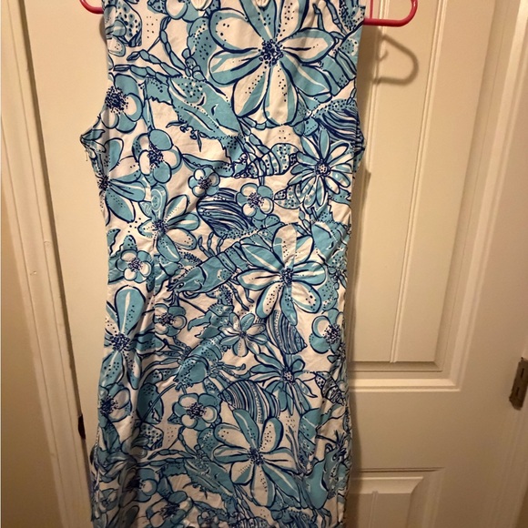 Lilly Pulitzer Jubilee Blue Floral Lace Trim Shift Dress - Picture 9 of 9